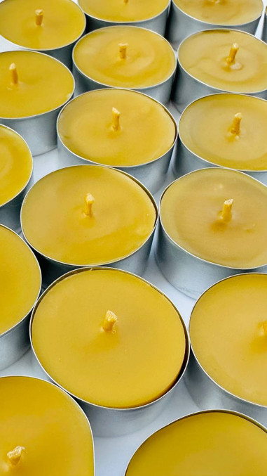 Pure Alpine Beeswax Tea Light Candles: Hand...