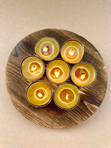 Bougies chauffe-plat en cire d’abeille alpine...