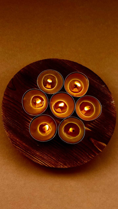 Velas de té de pura cera de abeja alpina:...