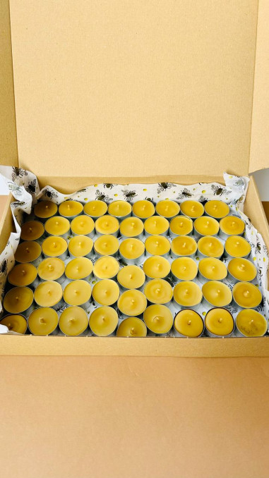 Pure Alpine Beeswax Tea Light Candles: Hand...