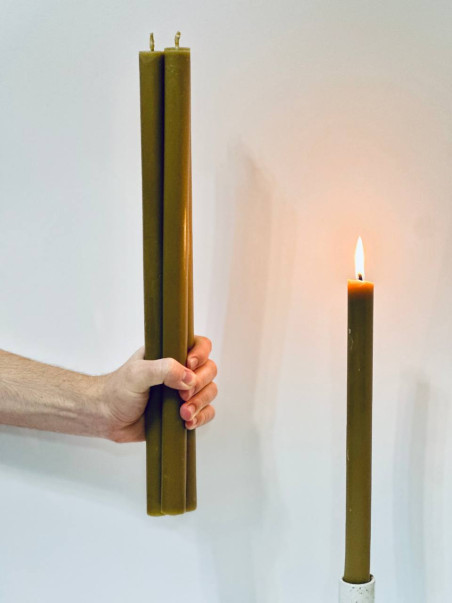 Velika Oltarna Sveča • 100% Čebelji Vosek • 40 cm / 2 cm • 30 ur Gorenja