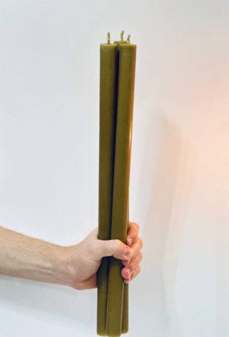 Large Altar Candle • 100% Beeswax • 40 cm / 2 cm • 30h Burn Time