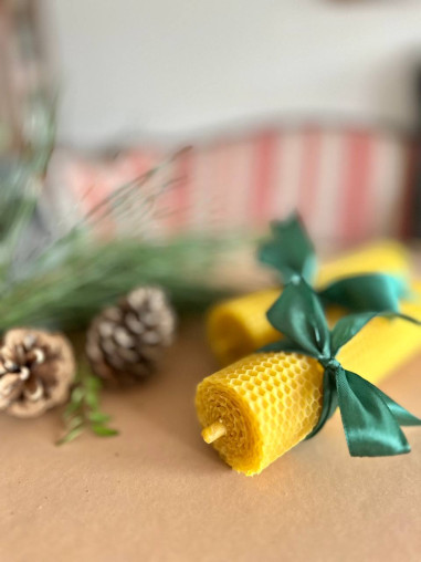 100% Beeswax Rolled Candle, 20×4.5 cm, 120g —...