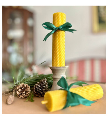 100% Beeswax Rolled Candle, 20×4.5 cm, 120g —...