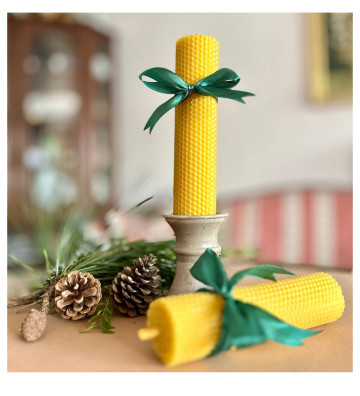 100% Beeswax Rolled Candle, 20×4.5 cm, 120g — Natural...