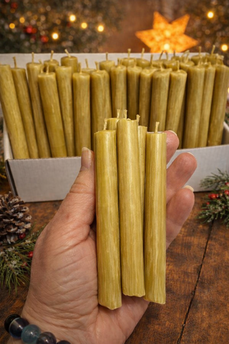 20 velas para árbol de Navidad – 100 % cera de abeja pura, ideales para decoración navideña y festiva