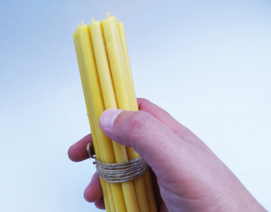 Gelbe Bienenwachs-Kirchenkerzen für den Altar –...