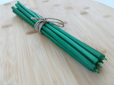 30 pieces Green color Beeswax Taper...
