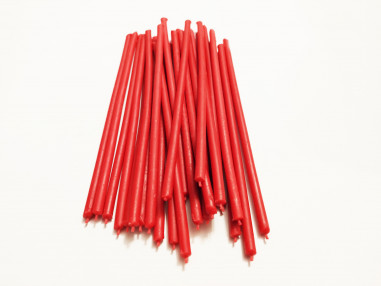 30 pieces Red color Beeswax Taper Candles...