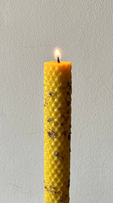 Beeswax candle with herbs making kit,...