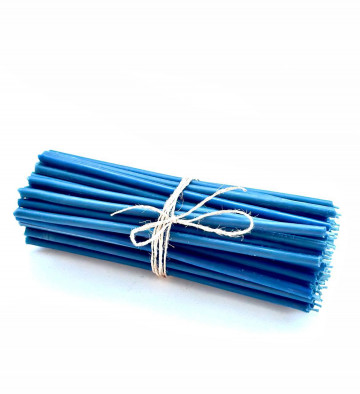 30 candele coniche blu in cera d'api (21 cm). Candele per...