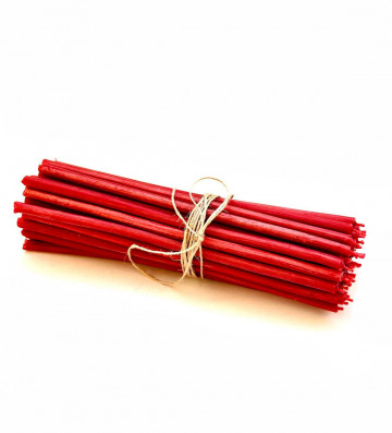 30 candele coniche rosse in cera d'api (21 cm). Candele...