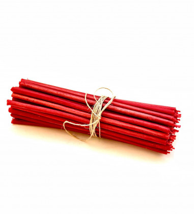 30 bougies rouges en cire d'abeille (21 cm). Bougies pour fêtes, décoration et occasions romantiques.