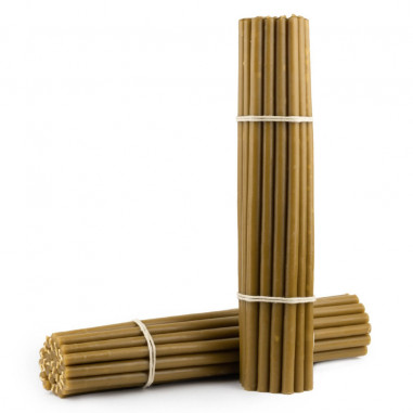 100 pcs (4.0 kg) church altar candles, 35 cm long (13.8 in) and 12.5 mm thick (0.49 in), burning time 350 min - 100% beeswax