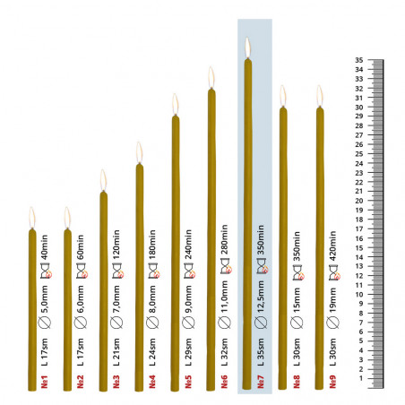 100 candele da altare per chiesa (4,0 kg), 35 cm x 12,5 mm, tempo di combustione ~350 min