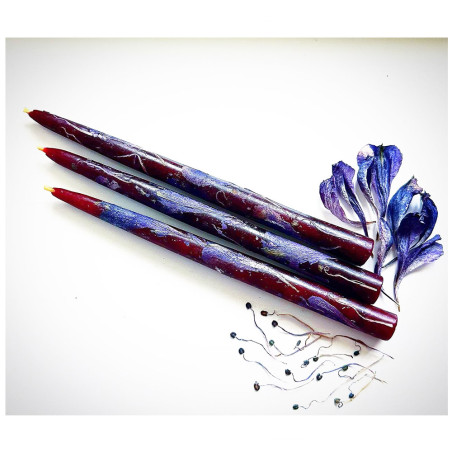 Lot de 3 bougies roulées à la main — entièrement artisanales